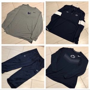 Bundled NIKE PSU quarter zip, sweatpants, and Tees